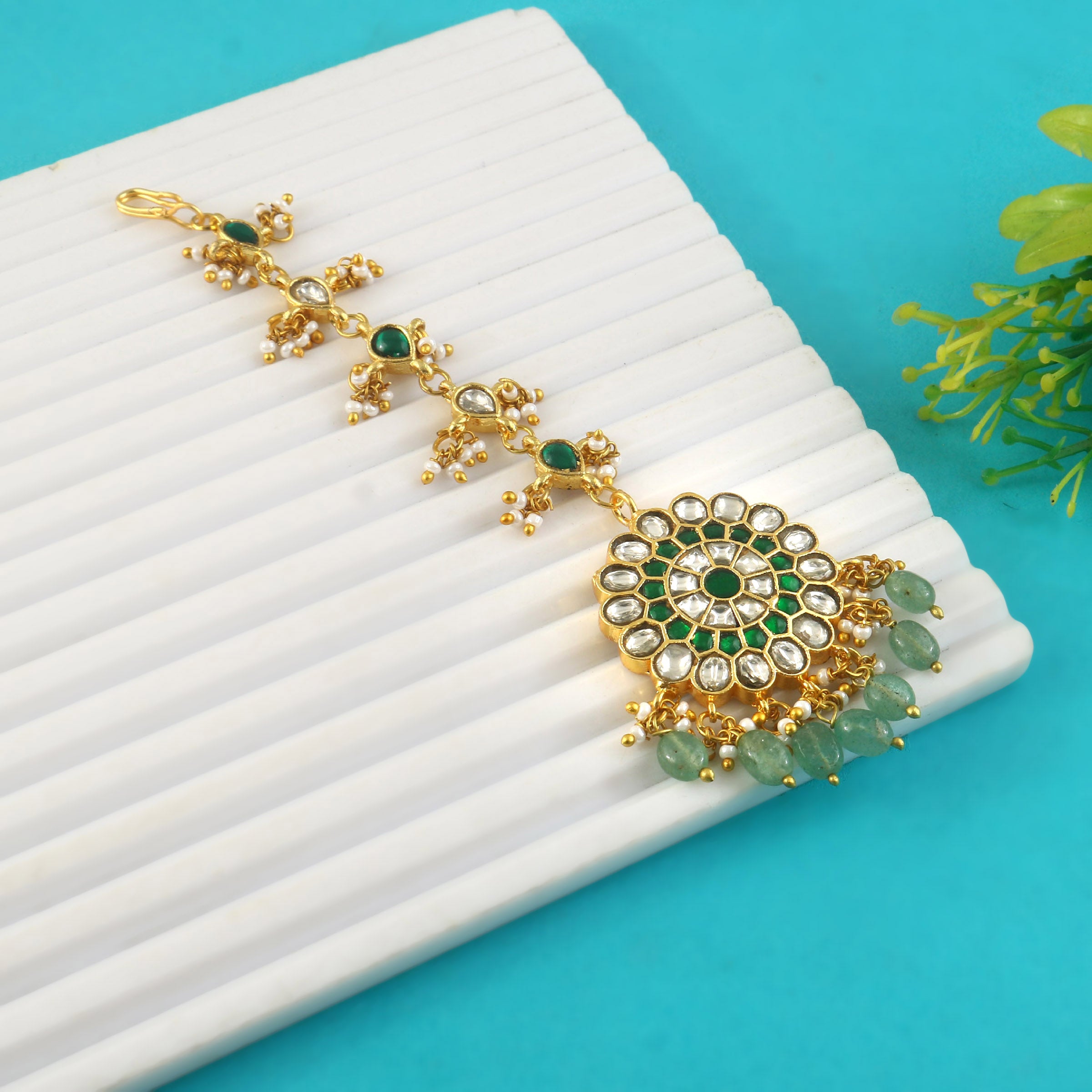 MT-145 - Jadau Kundan Mangtika with Emerald