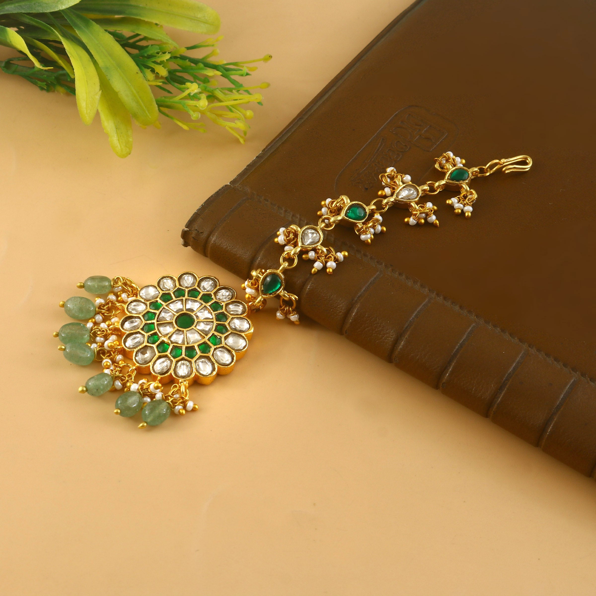 MT-145 - Jadau Kundan Mangtika with Emerald