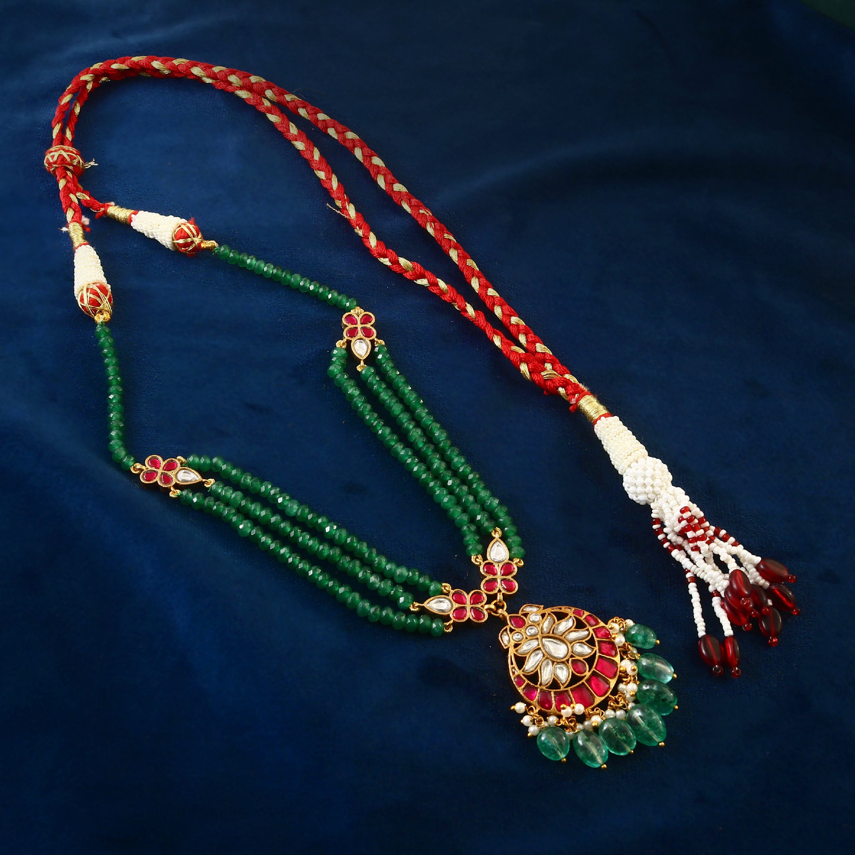 NK-171 - Jadau Kundan Necklace with Emerald