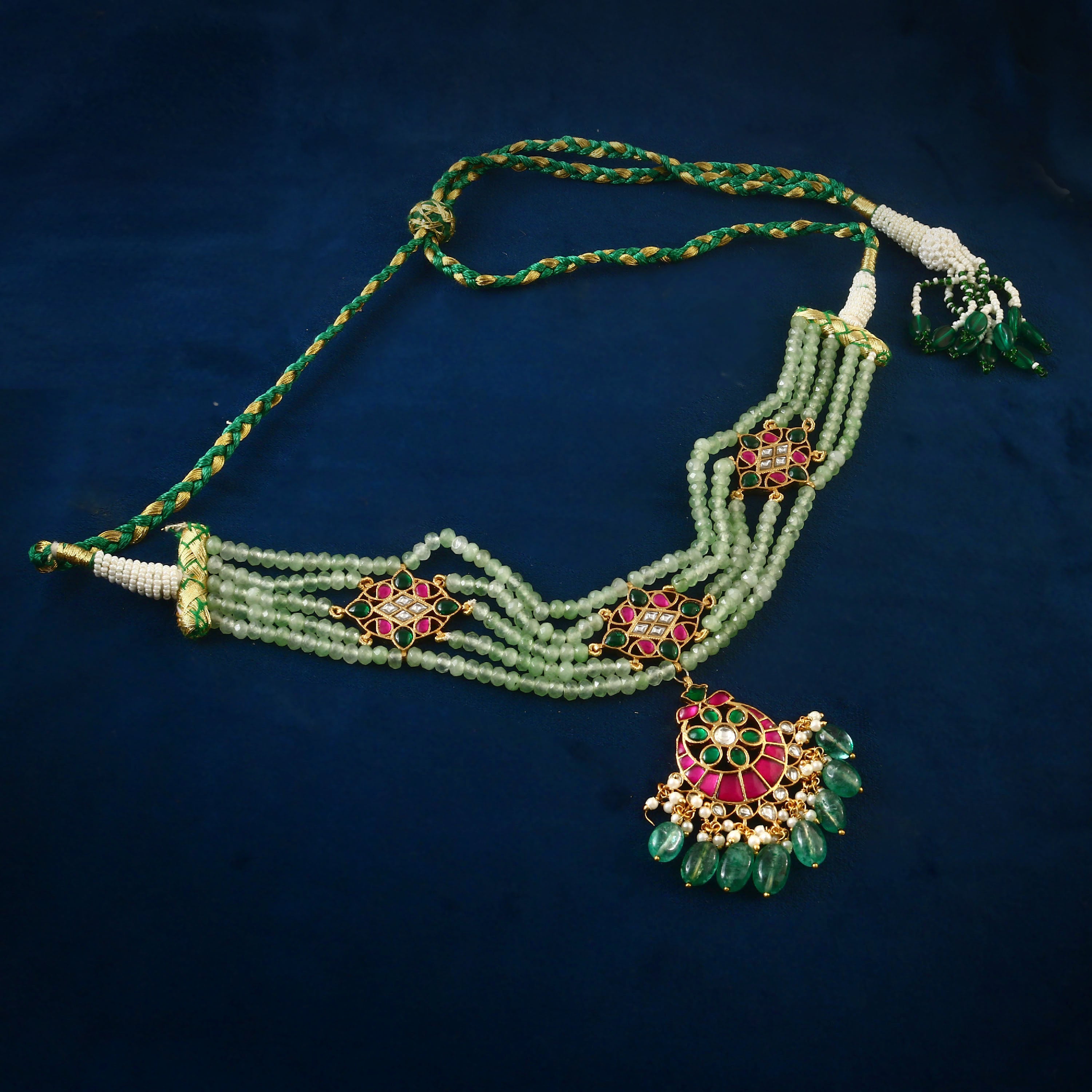 NK-172 - Jadau Kundan Necklace with Emerald