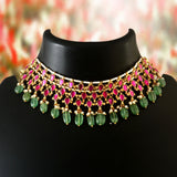 NK-173 - Jadau Kundan Necklace with Emerald