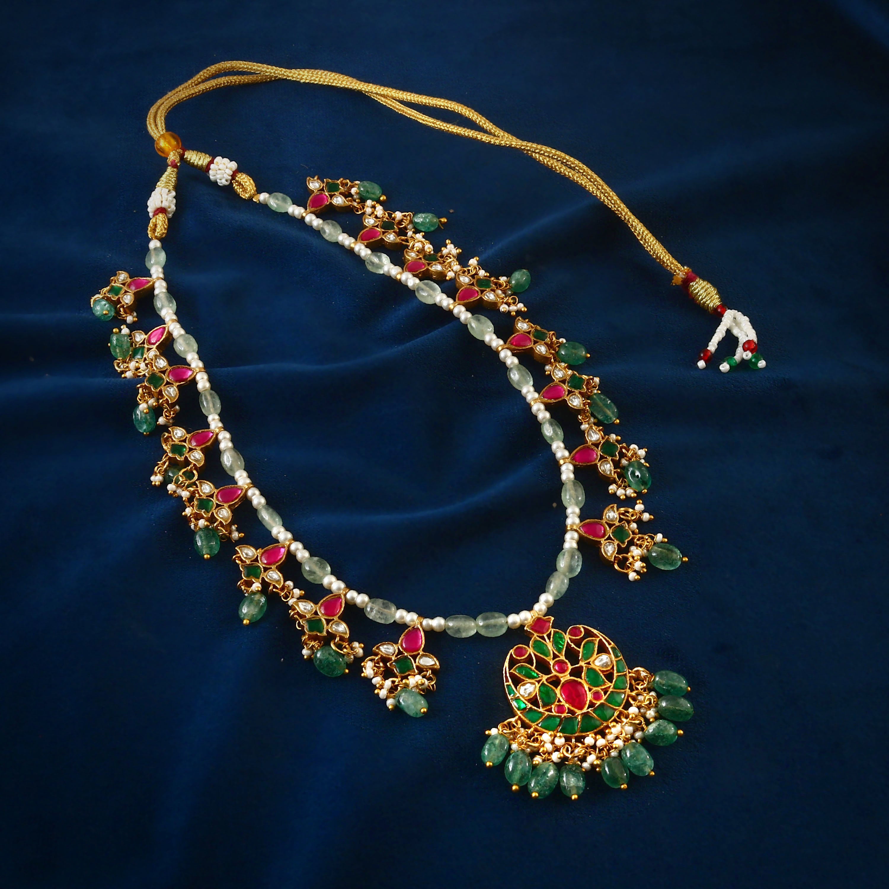 NK-174 - Jadau Kundan Necklace with Emerald