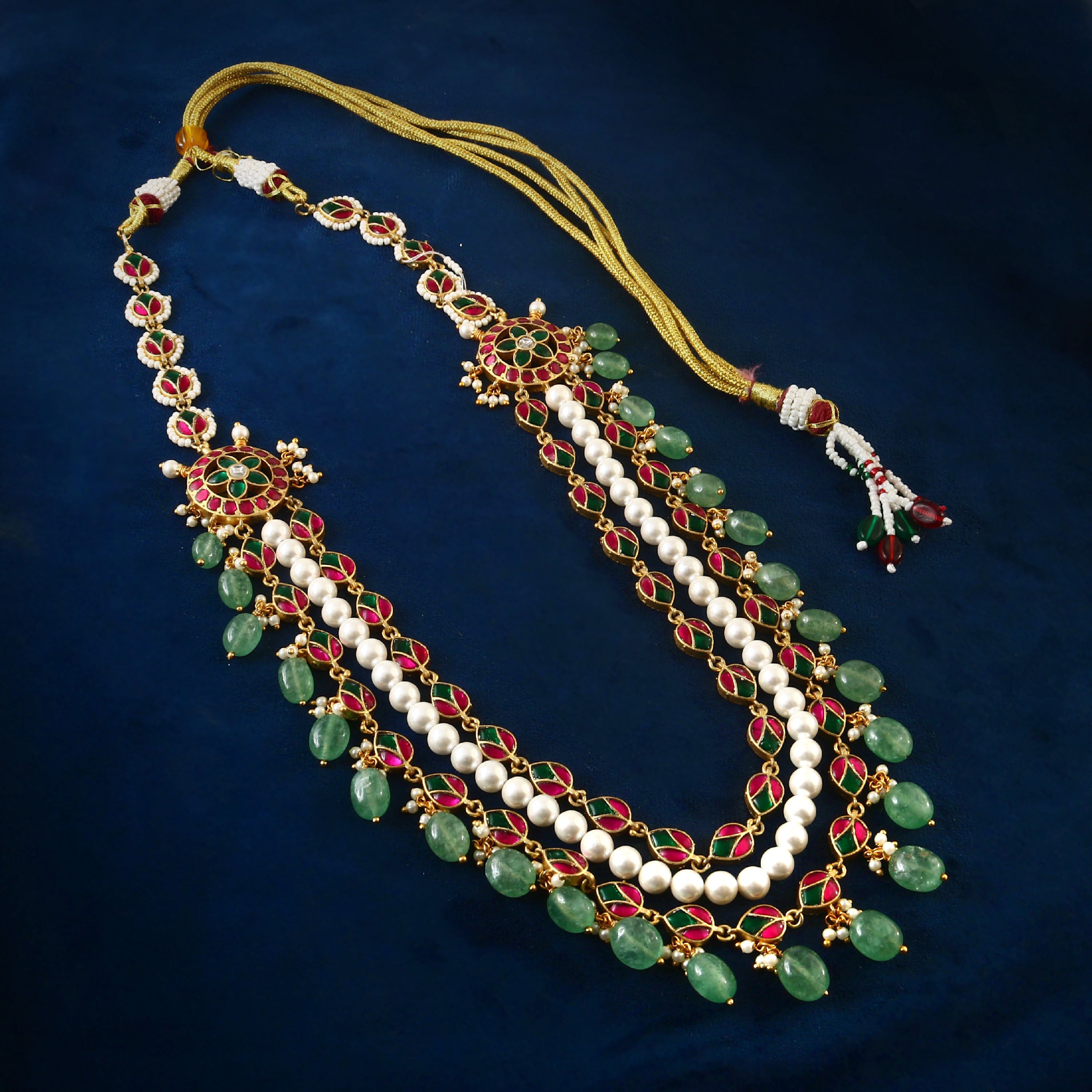 NK-176 - Jadau Kundan Necklace with Emerald