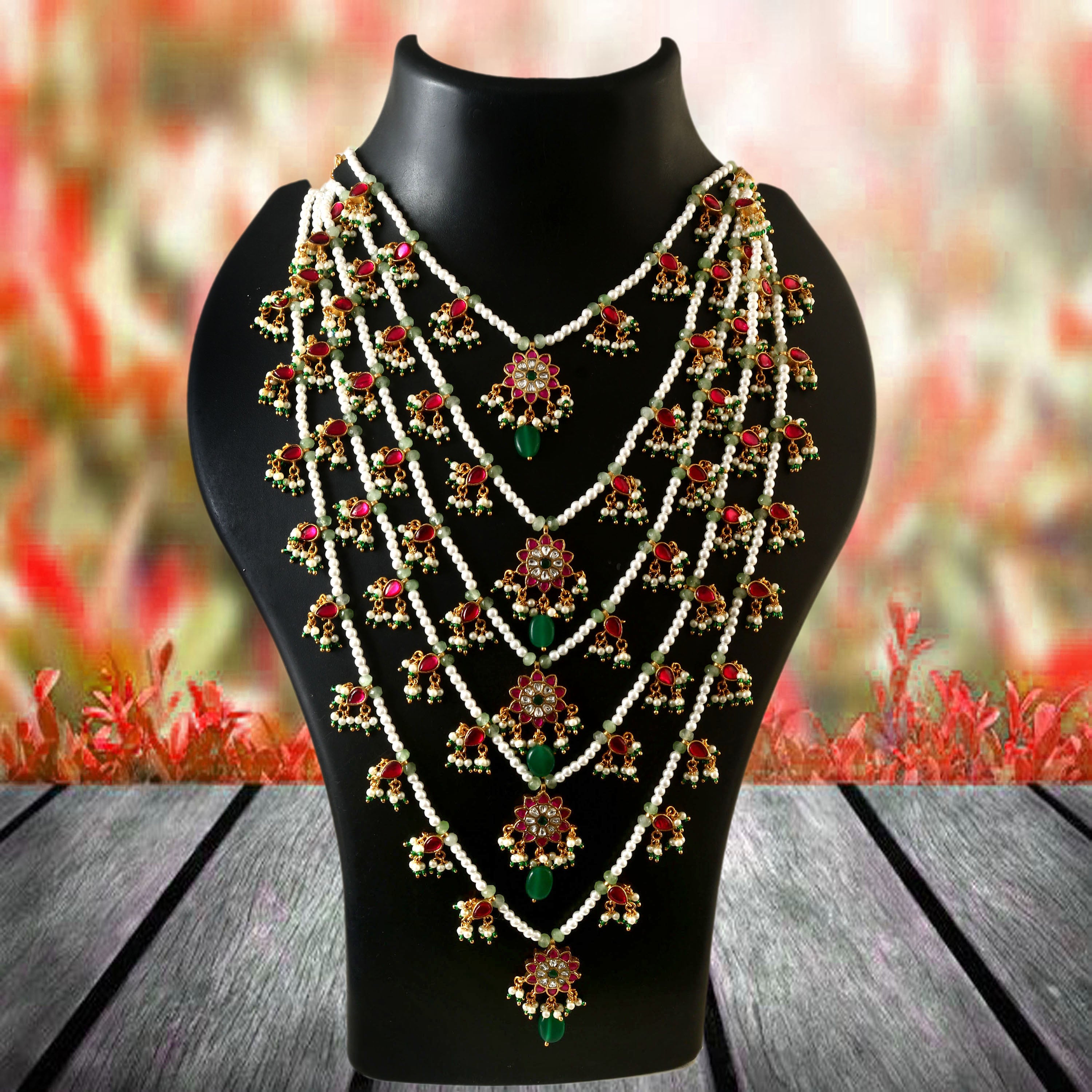 NK-178 - Jadau Kundan Necklace with Emerald