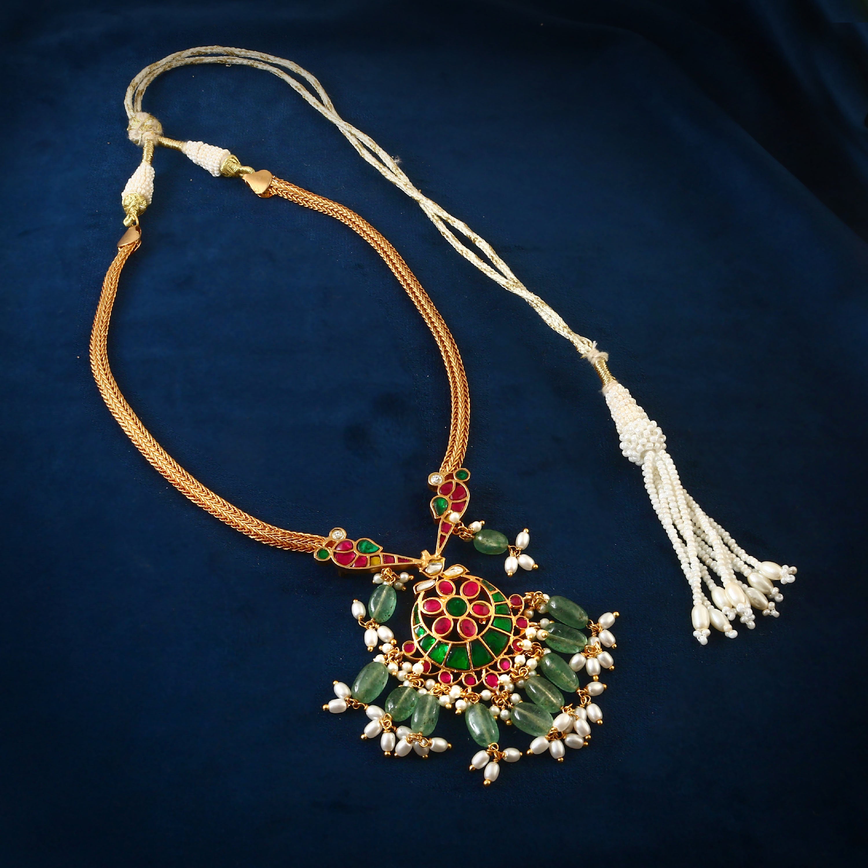 NK-181 - Jadau Kundan Necklace with Emerald