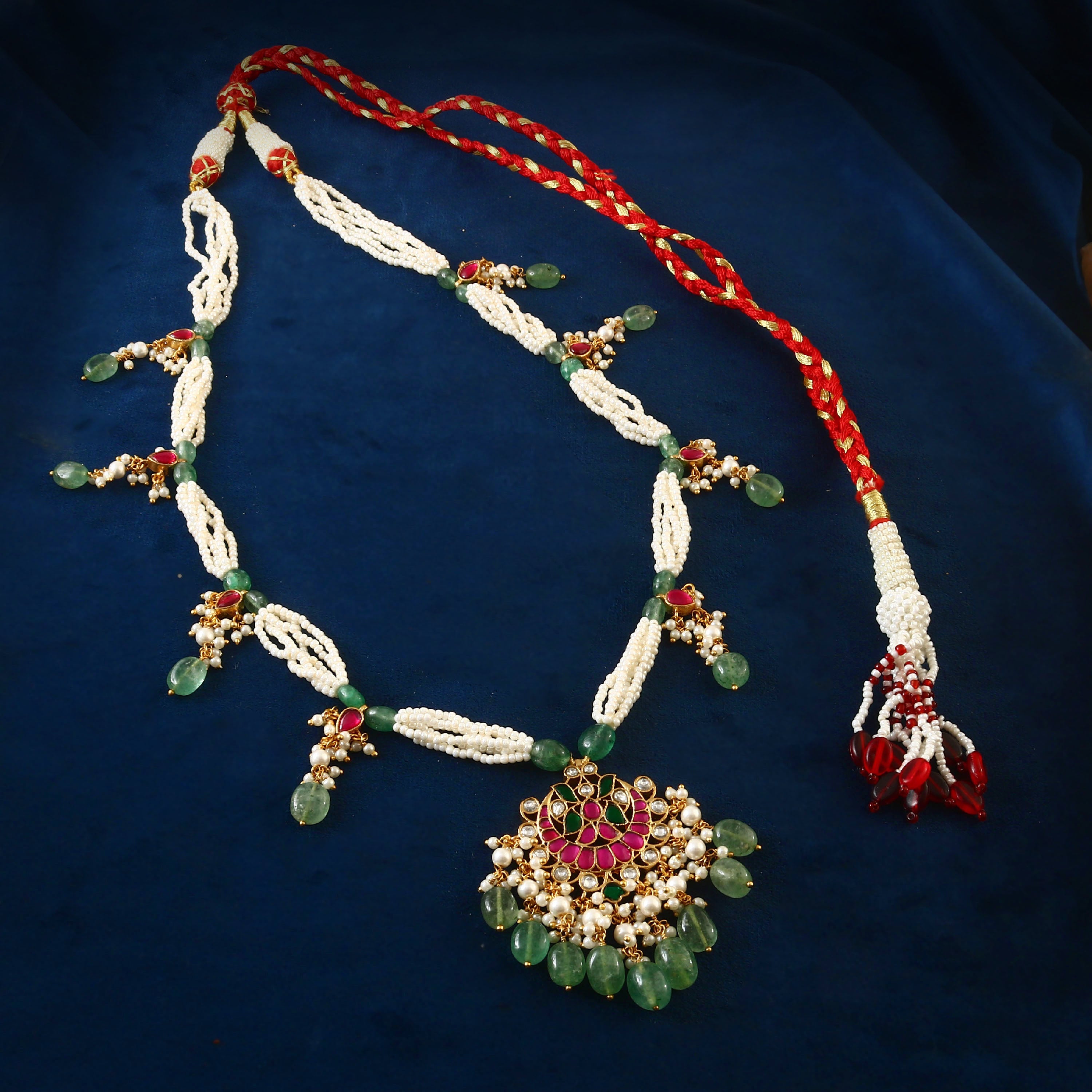 NK-183 - Jadau Kundan Necklace with Emerald