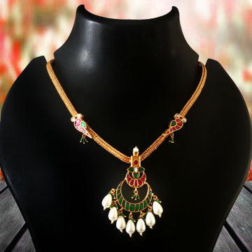 NK-187 - Jadau Kundan Necklace with Emerald