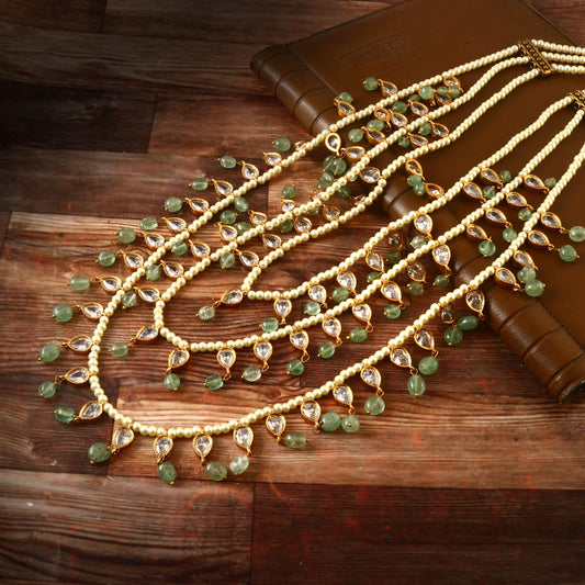 NK-188 - Jadau Kundan Necklace with Emerald