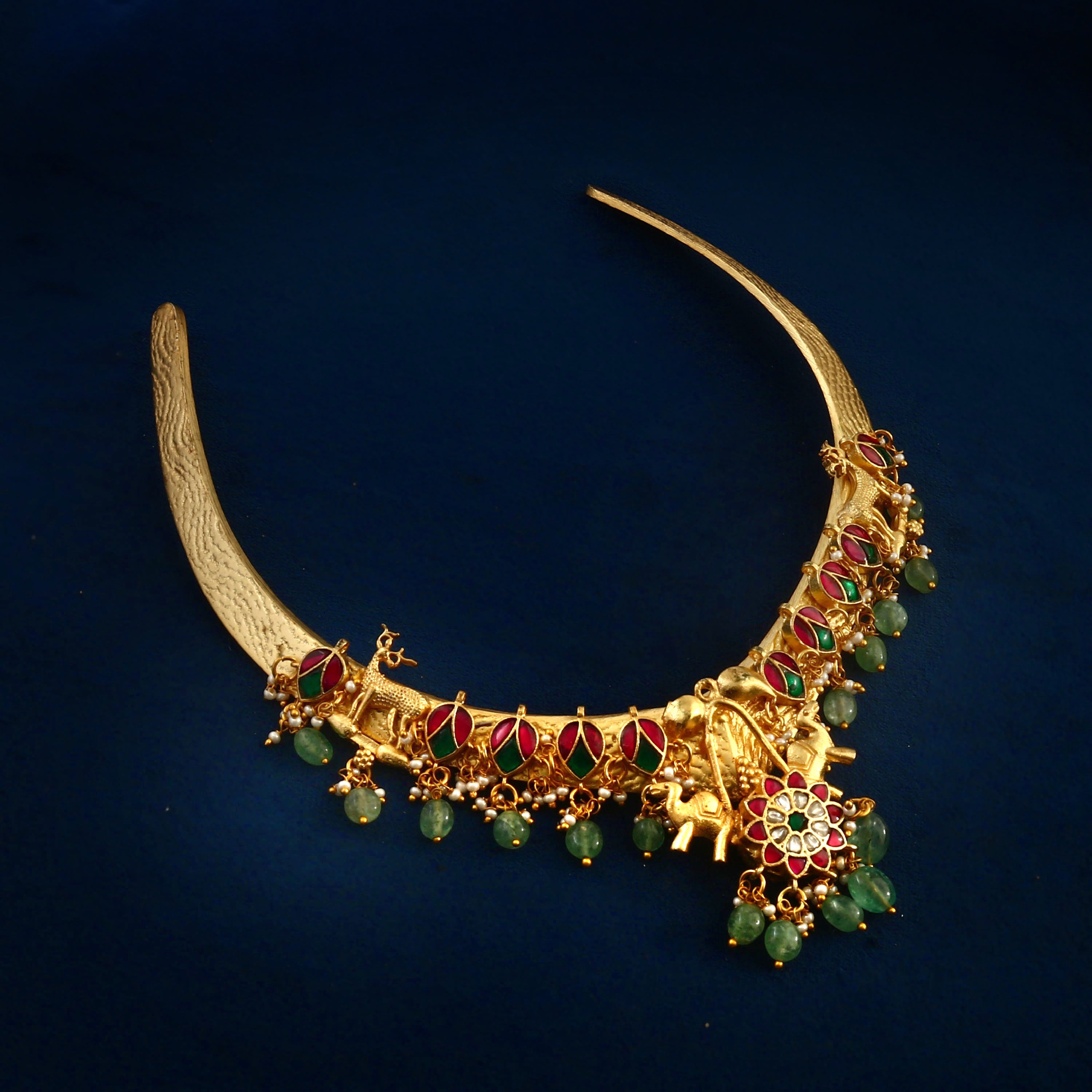 NK-189 - Jadau Kundan Necklace with Emerald