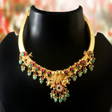 NK-189 - Jadau Kundan Necklace with Emerald