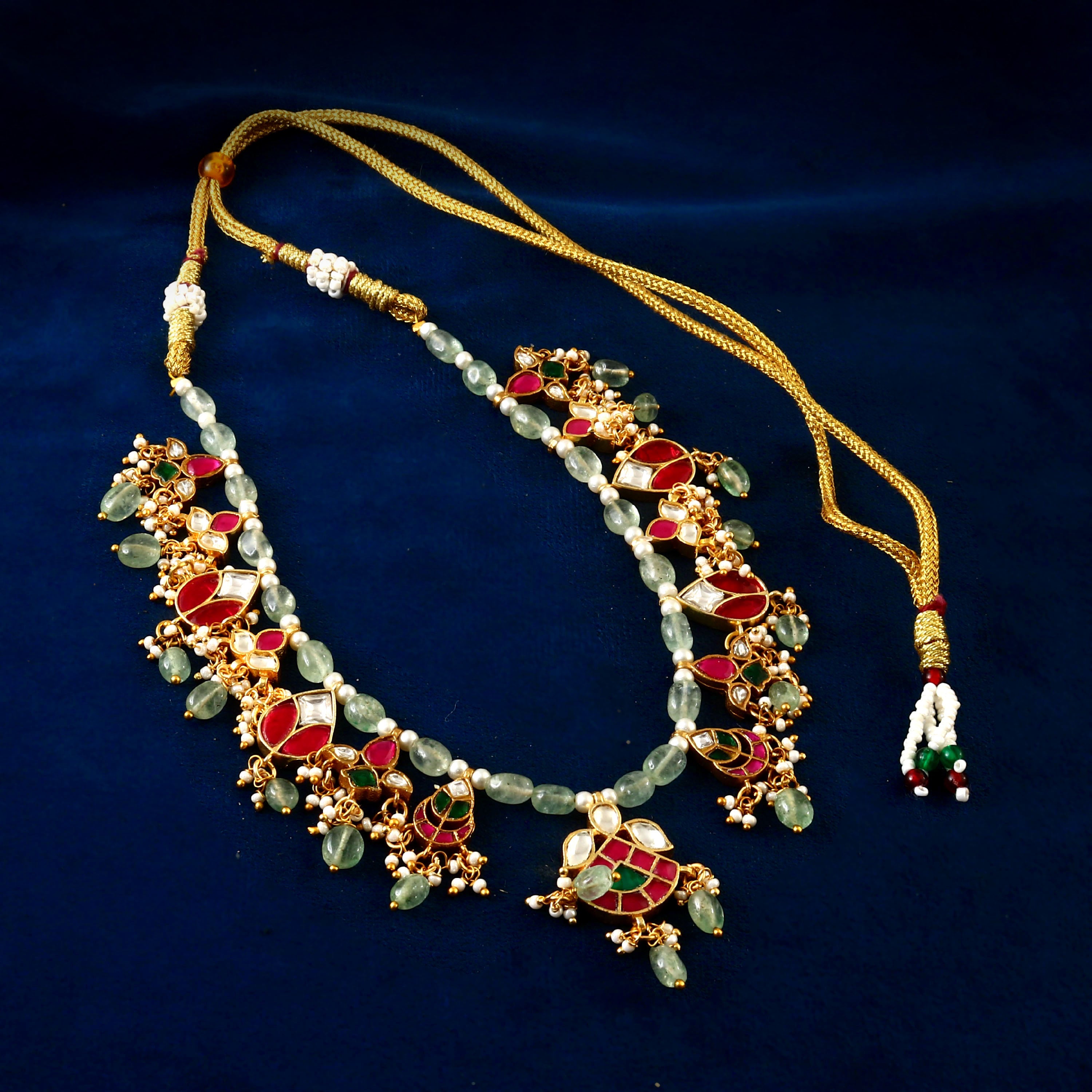NK-191 - Jadau Kundan Necklace with Emerald