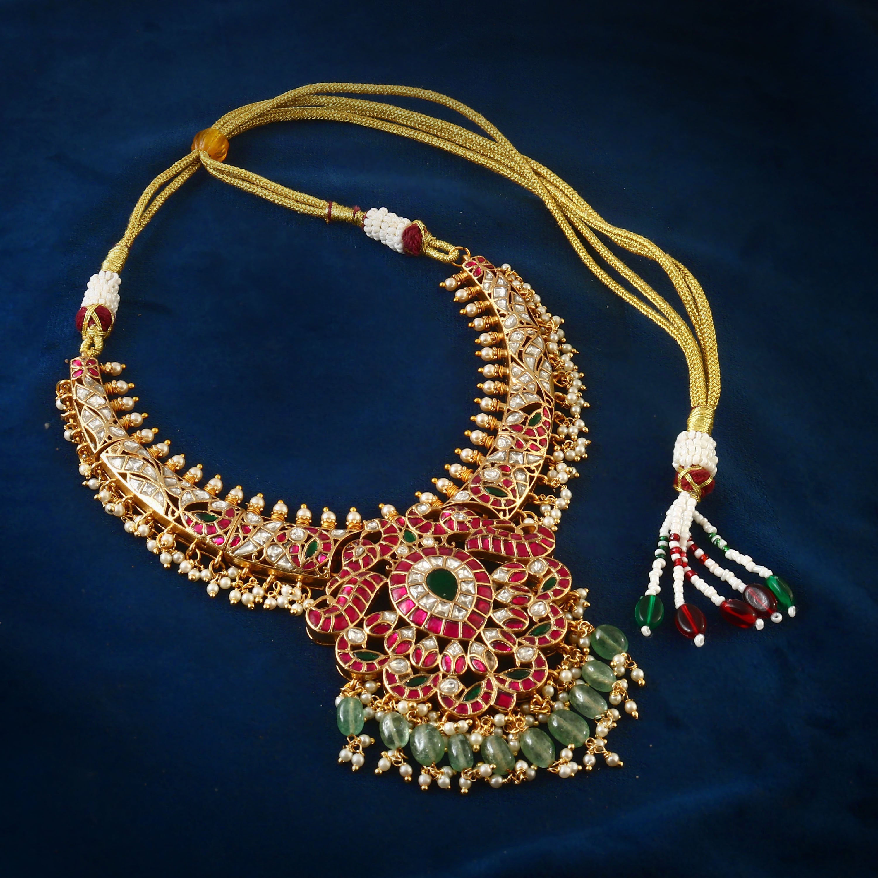 NK-196 - Jadau Kundan Necklace with Emerald