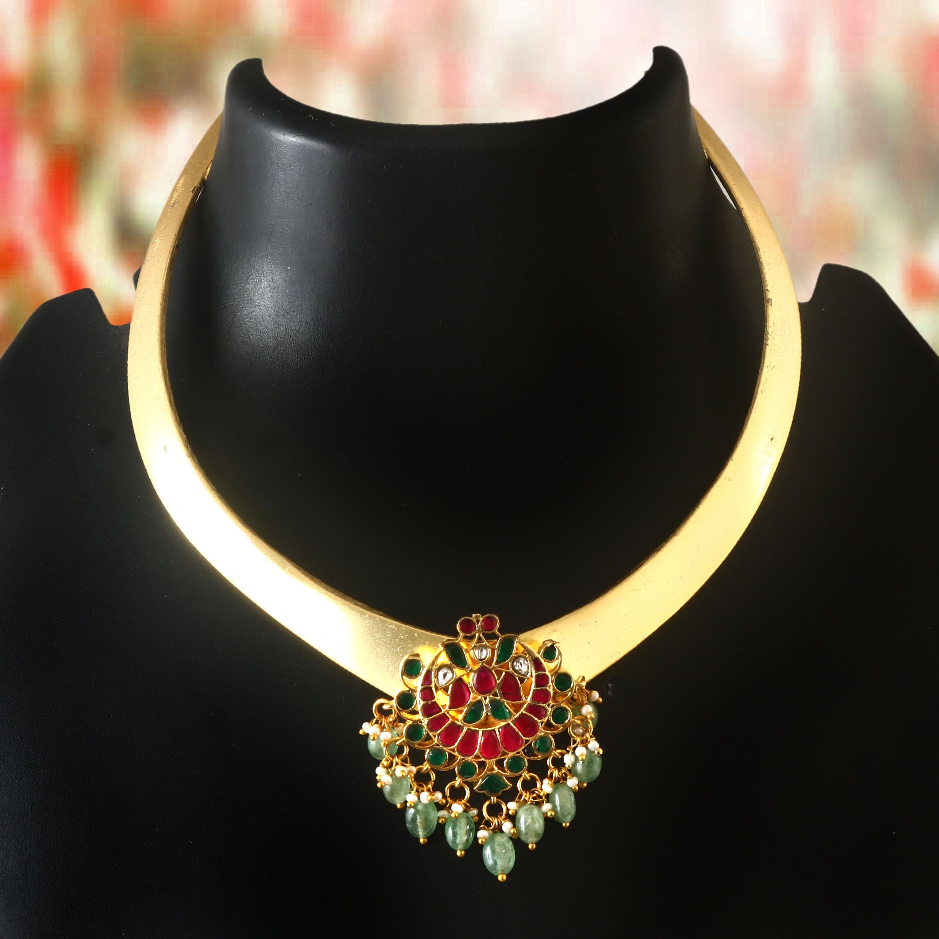 NK-201 - Jadau Kundan Necklace with Emerald