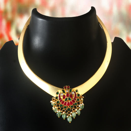 NK-201 - Jadau Kundan Necklace with Emerald