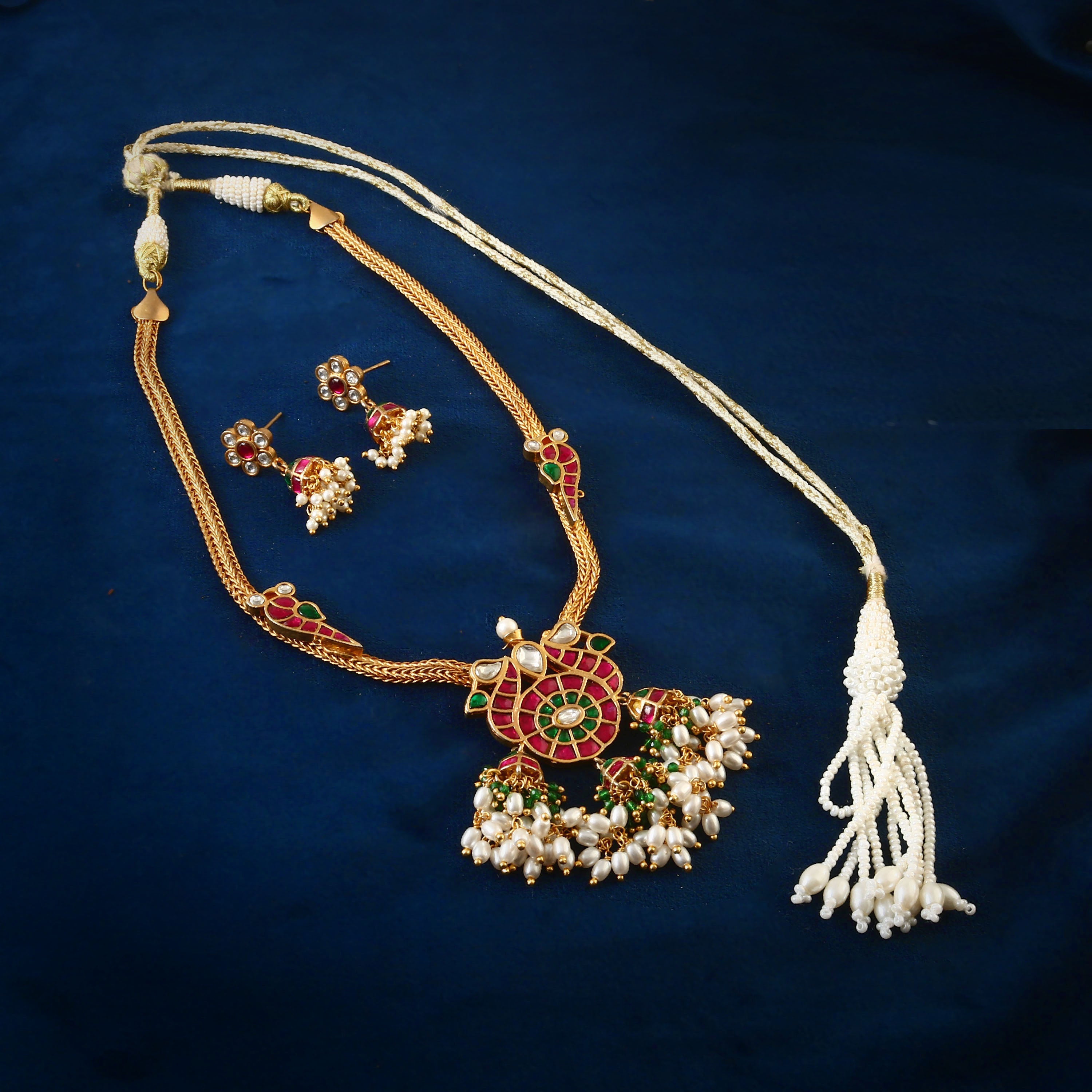 NK-202 - Jadau Kundan Necklace with Emerald