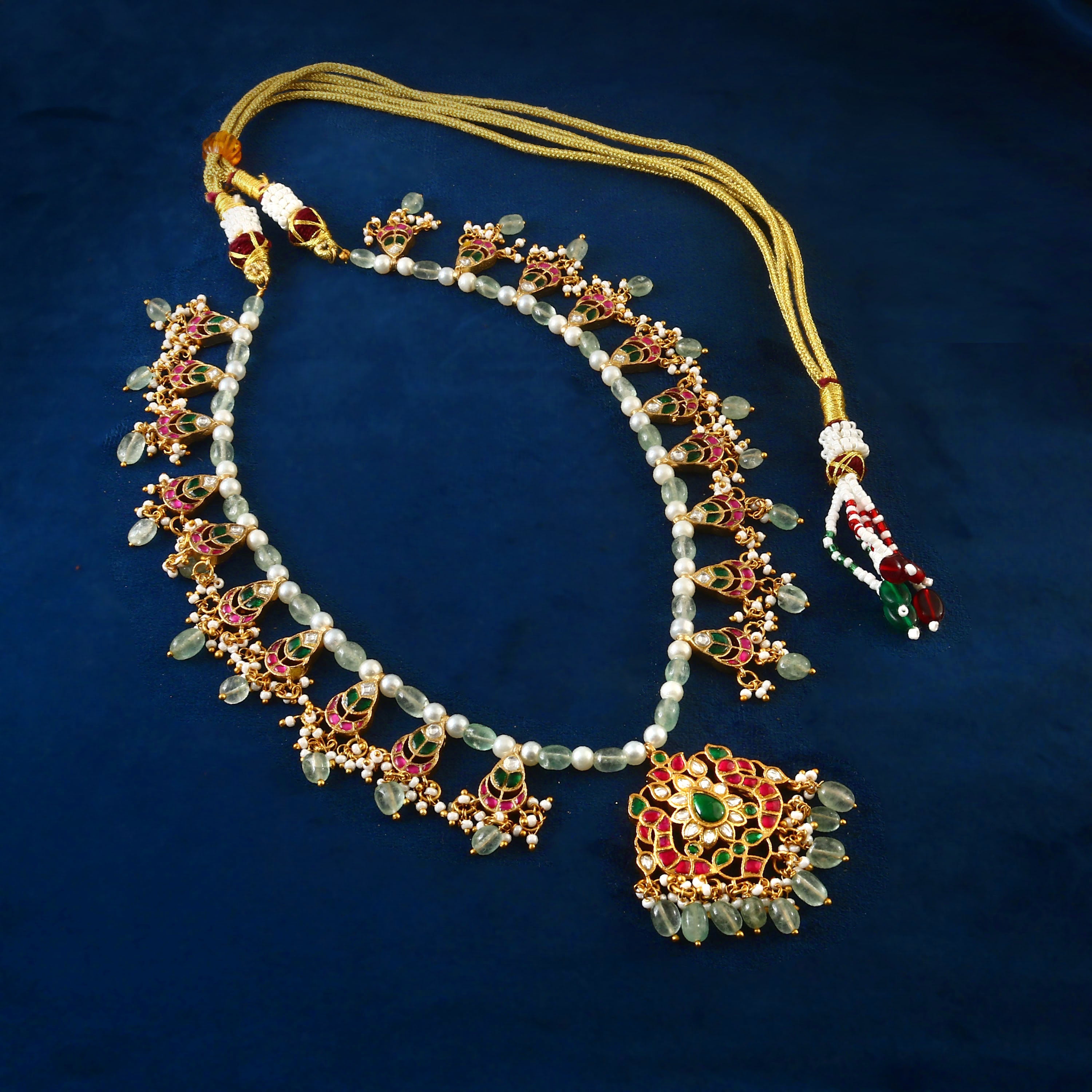 NK-204 - Jadau Kundan Necklace with Emerald