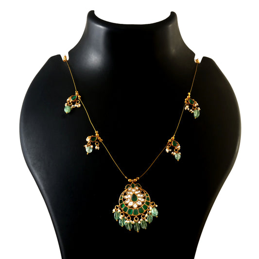 NK-207 - Jadau Kundan Necklace with Emerald
