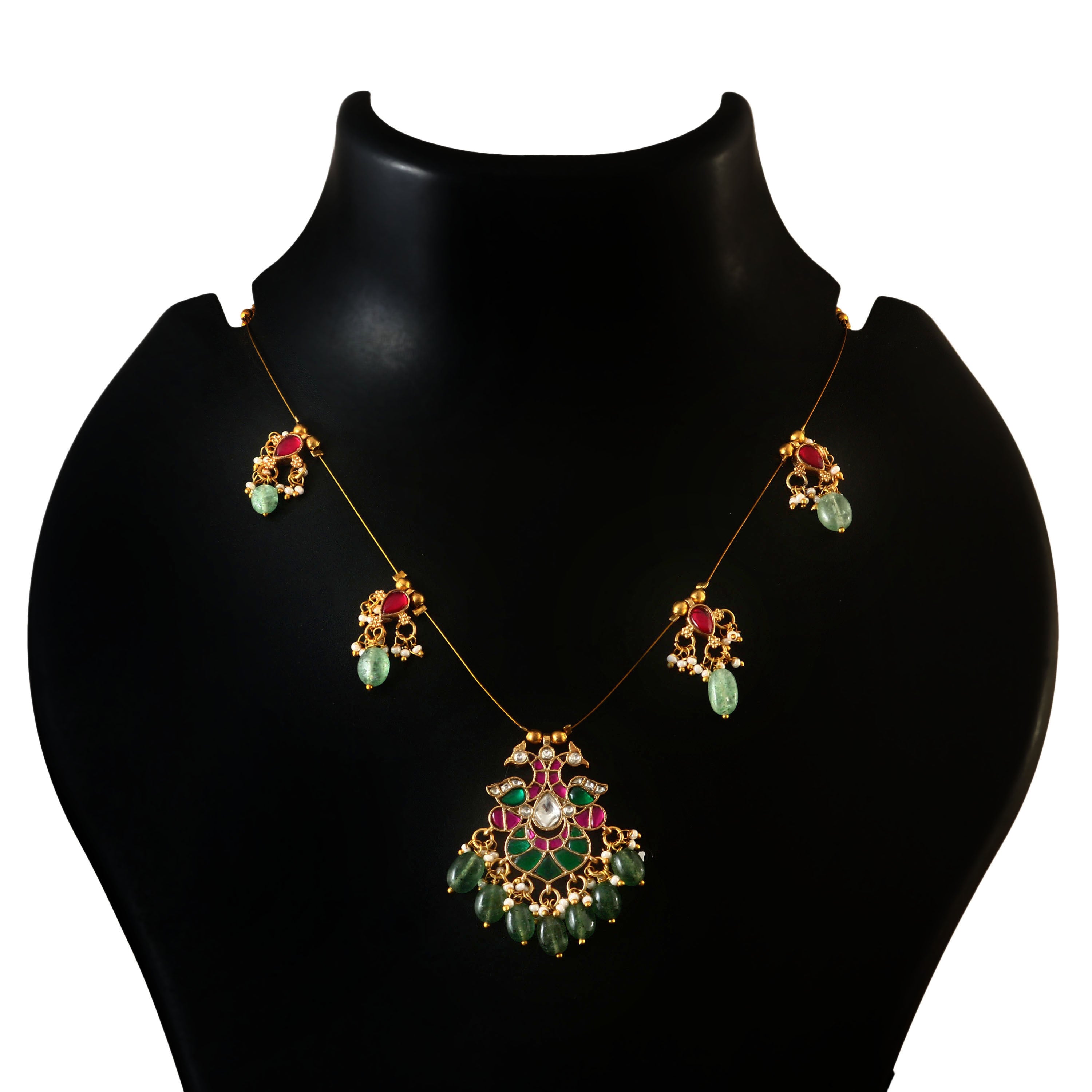 NK-211 - Jadau Kundan Necklace with Emerald