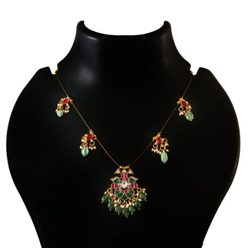 NK-211 - Jadau Kundan Necklace with Emerald