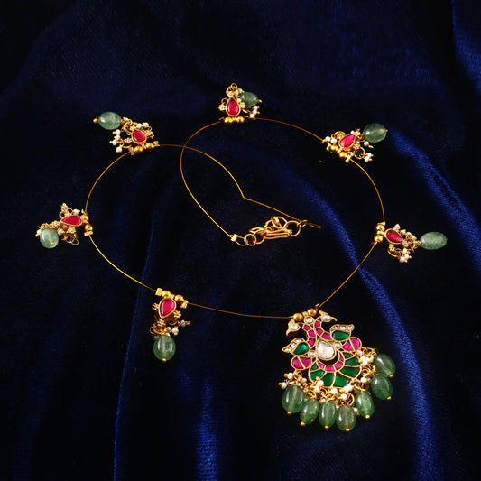 NK-211 - Jadau Kundan Necklace with Emerald