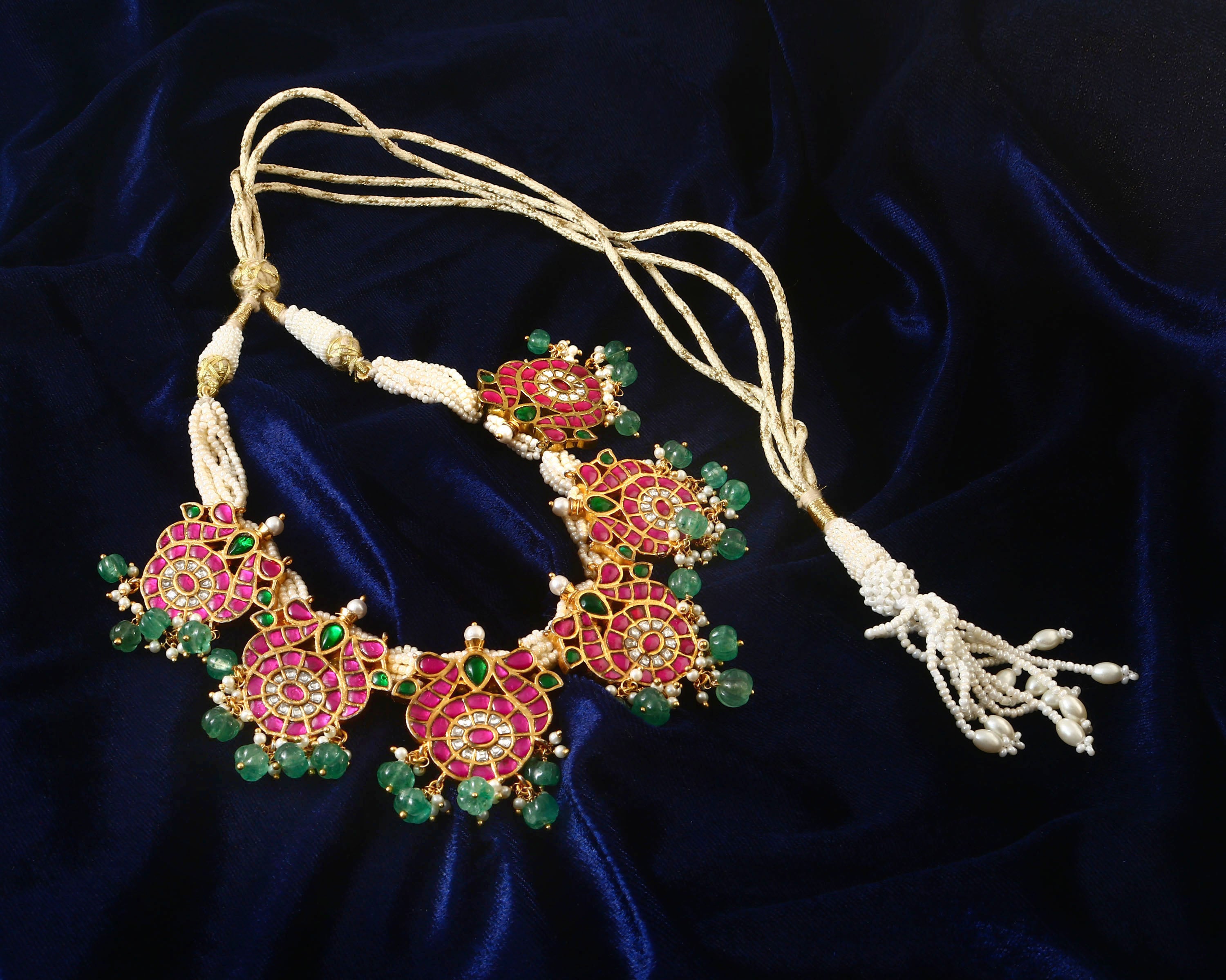 NK-213 - Jadau Kundan Necklace with Emerald