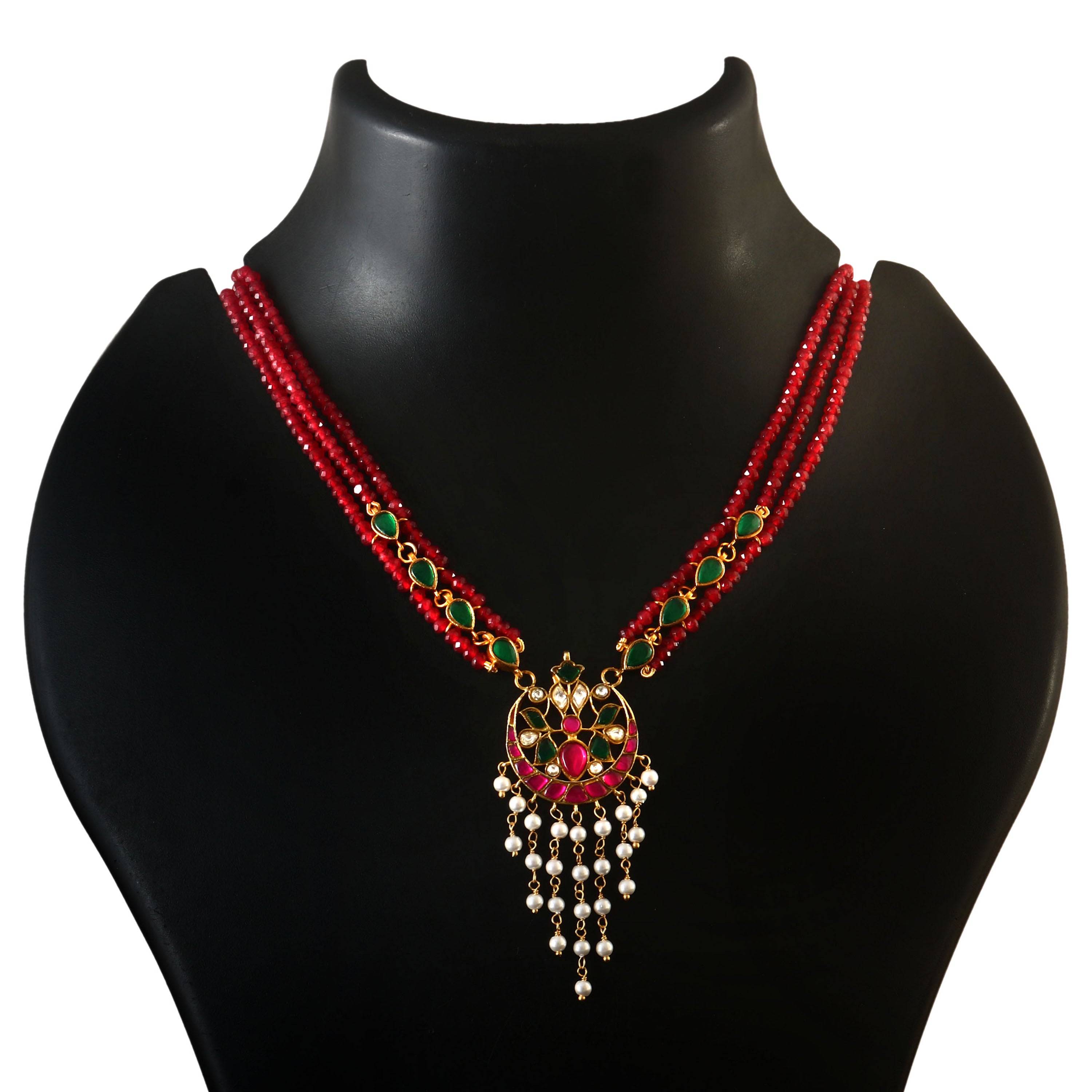 NK-214 - Jadau Kundan Necklace with Emerald
