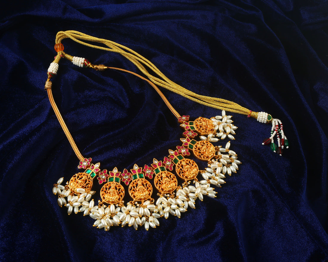 NK-215 - Jadau Kundan Necklace with Emerald