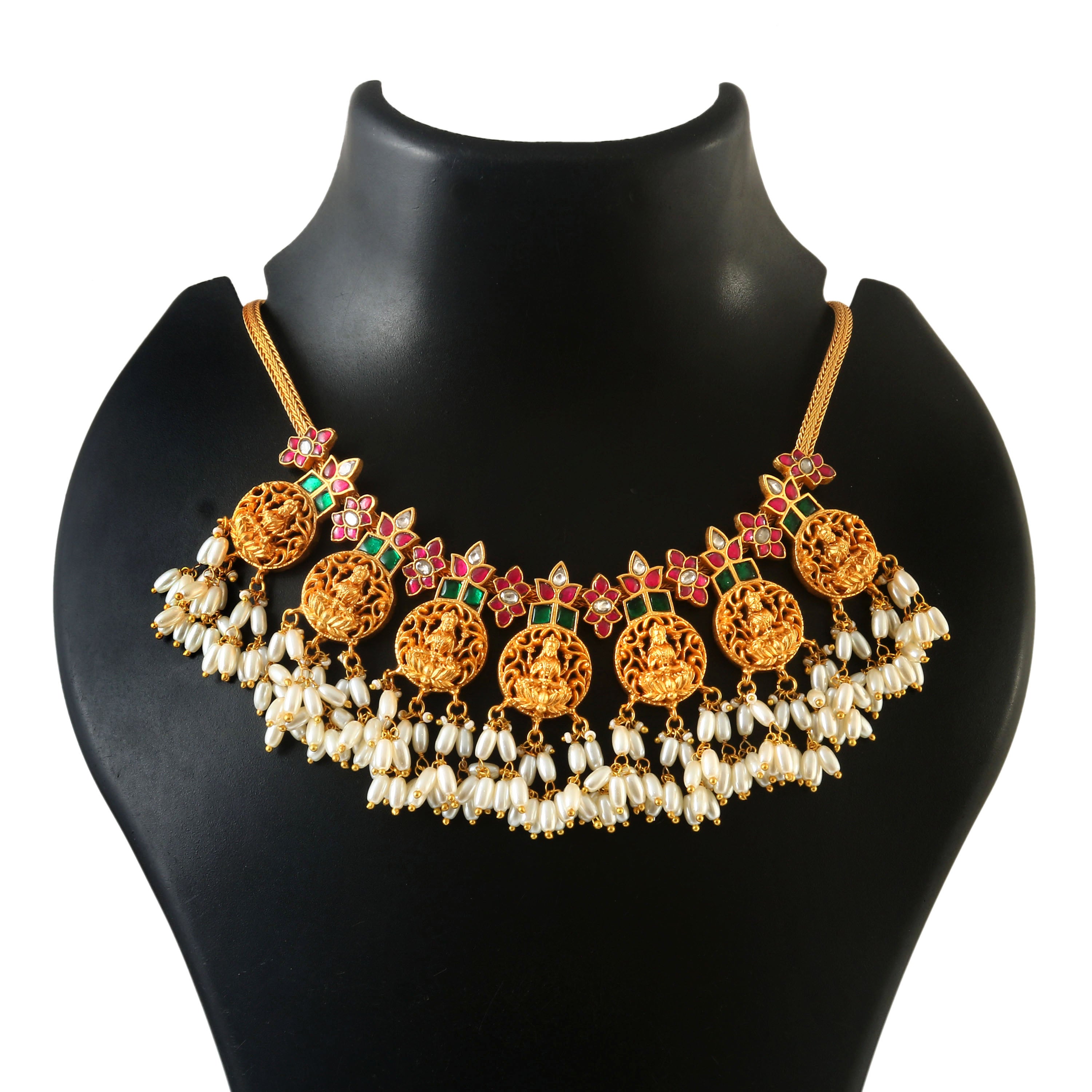 NK-215 - Jadau Kundan Necklace with Emerald