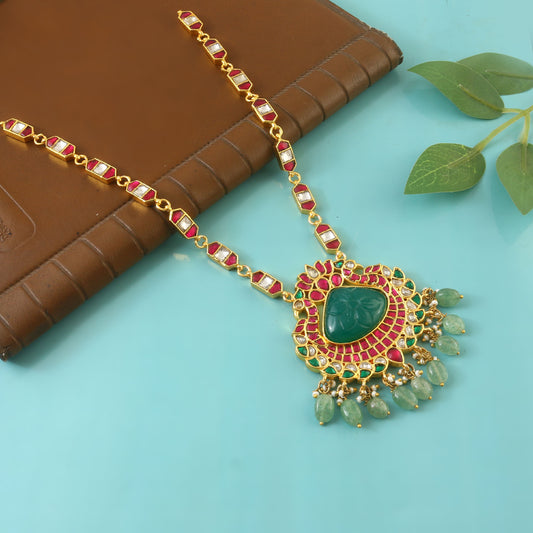 NK-221 - Jadau Kundan Necklace with Emerald