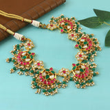 NK-222 - Jadau Kundan Necklace with Emerald