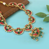 NK-226 - Jadau Kundan Necklace with Emerald