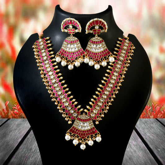 NK-228 - Jadau Kundan Necklace with Emerald