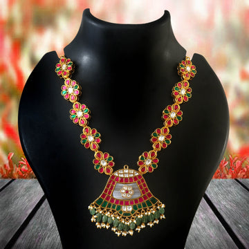 NK-229 - Jadau Kundan Necklace with Emerald
