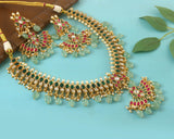 NK-230 - Jadau Kundan Necklace with Emerald