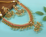 NK-232 - Jadau Kundan Necklace with Emerald