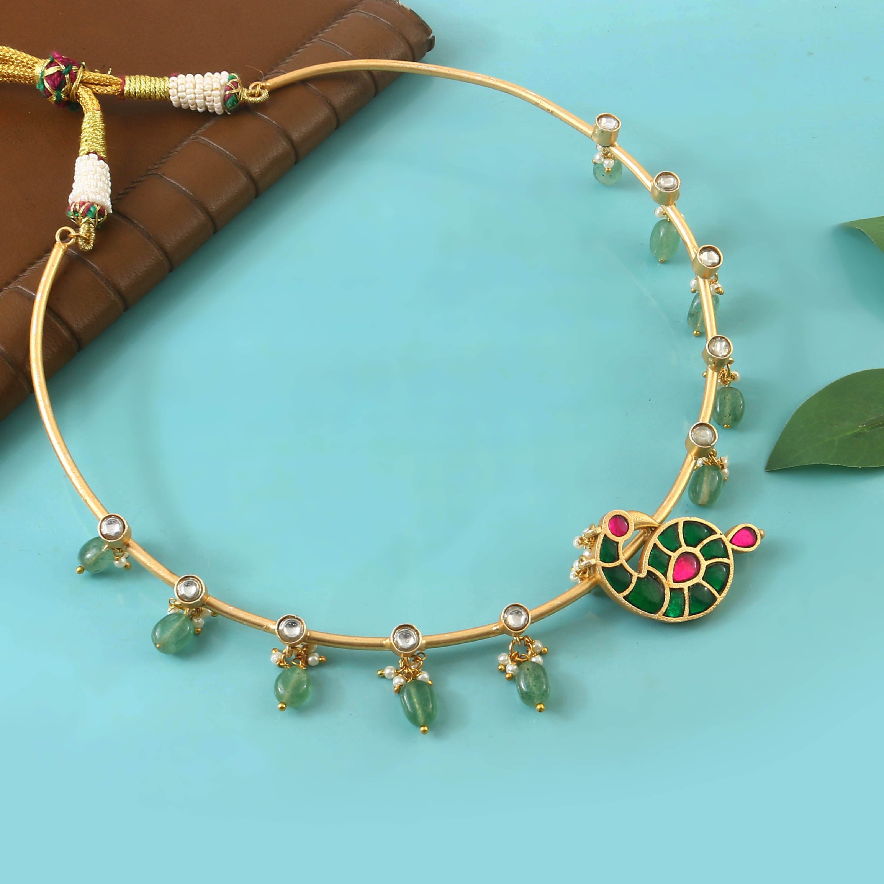 NK-238 - Jadau Kundan Necklace with Emerald