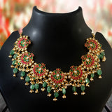 NK-242 - Jadau Kundan Necklace with Emerald