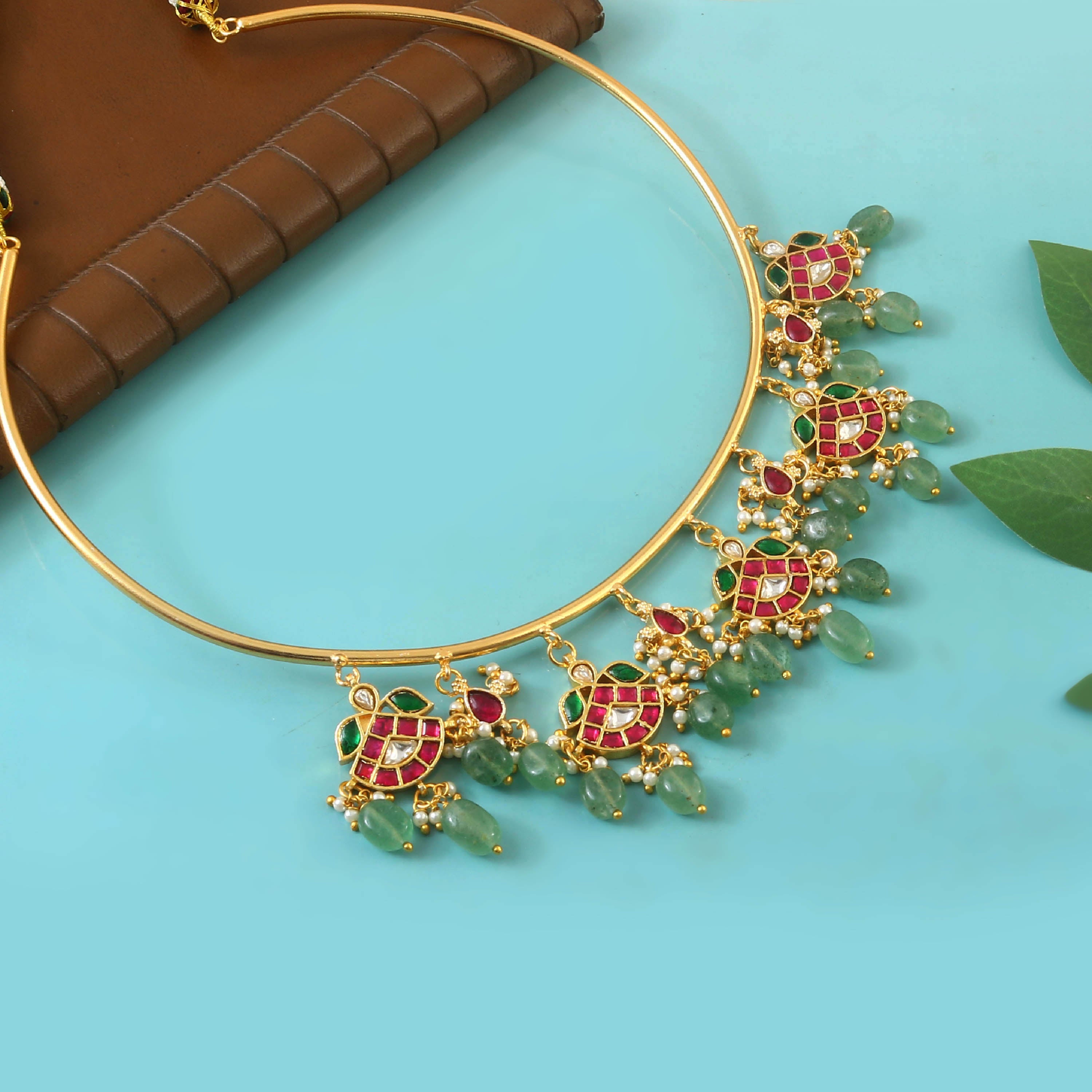 NK-254 - Jadau Kundan Necklace with Emerald