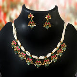 NK-258 - Jadau Kundan Necklace with Emerald
