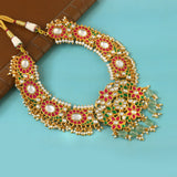 NK-270- Jadau Kundan Necklace with Emerald