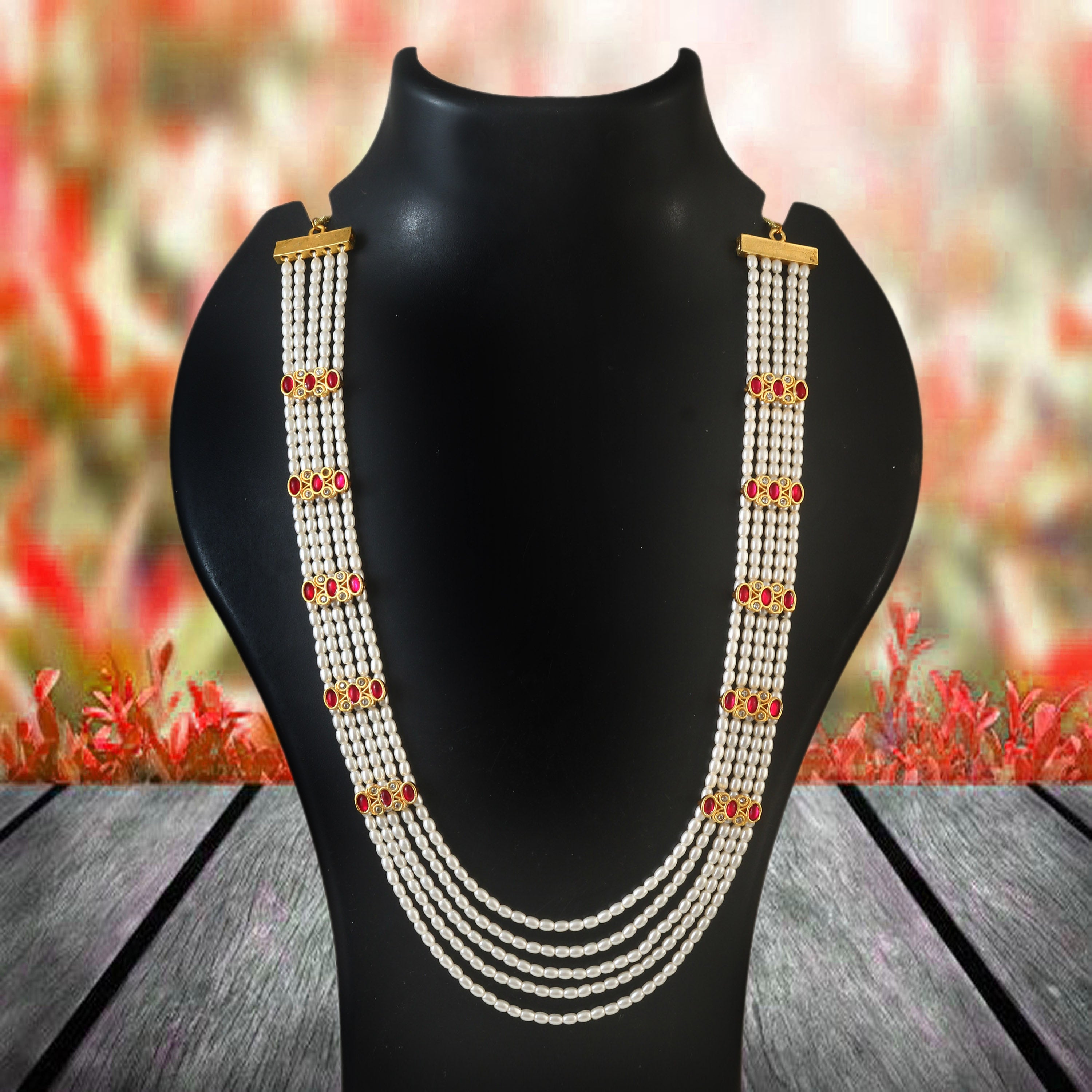 NK-273- Jadau Kundan Necklace with Emerald