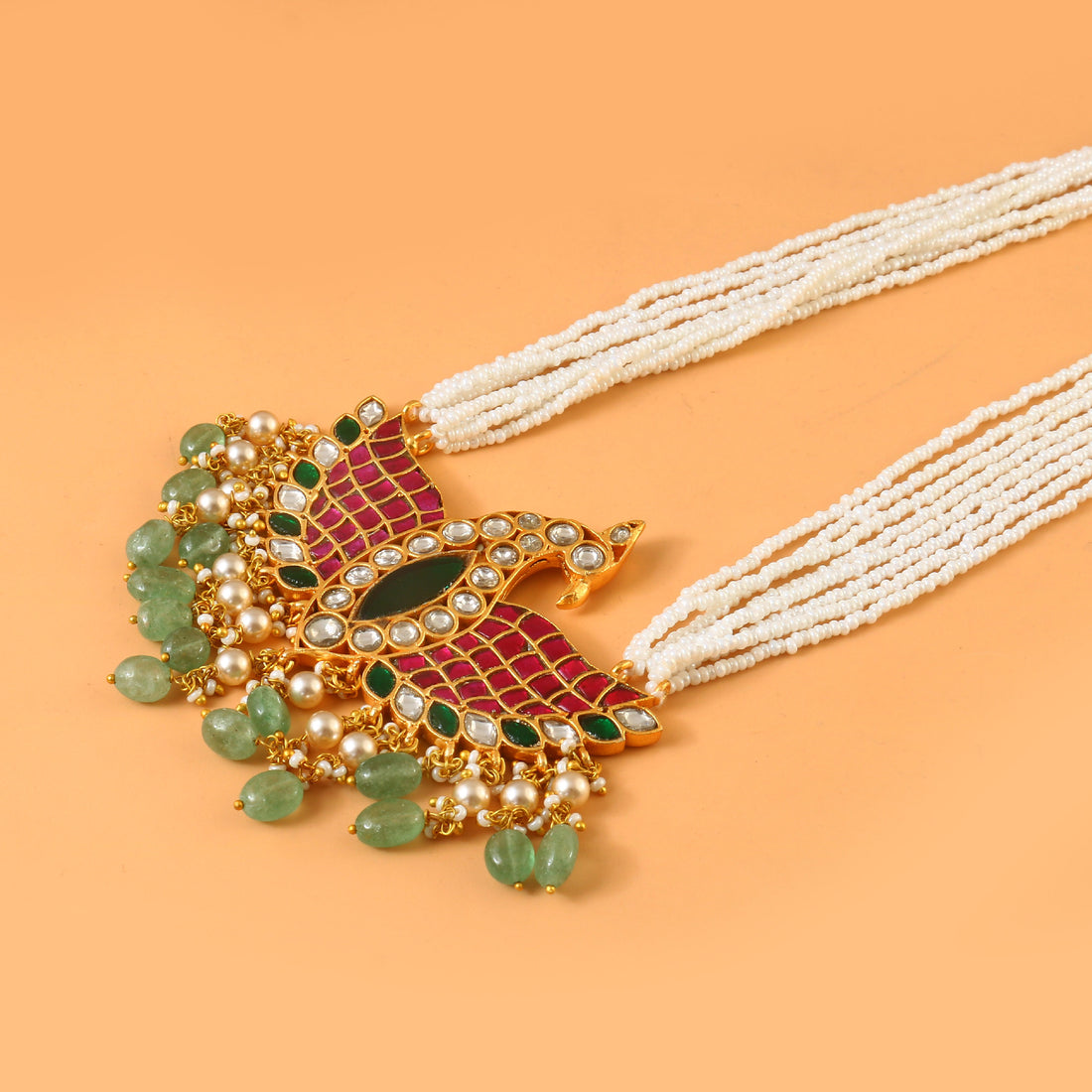 NK-282- Jadau Kundan Necklace with Emerald
