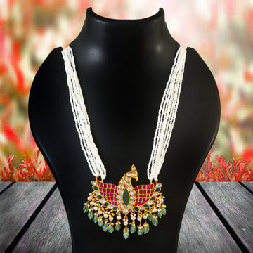 NK-282- Jadau Kundan Necklace with Emerald