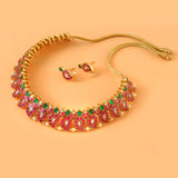 NK-284- Jadau Kundan Necklace with Emerald