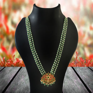 NK-296- Jadau Kundan Necklace with Emerald
