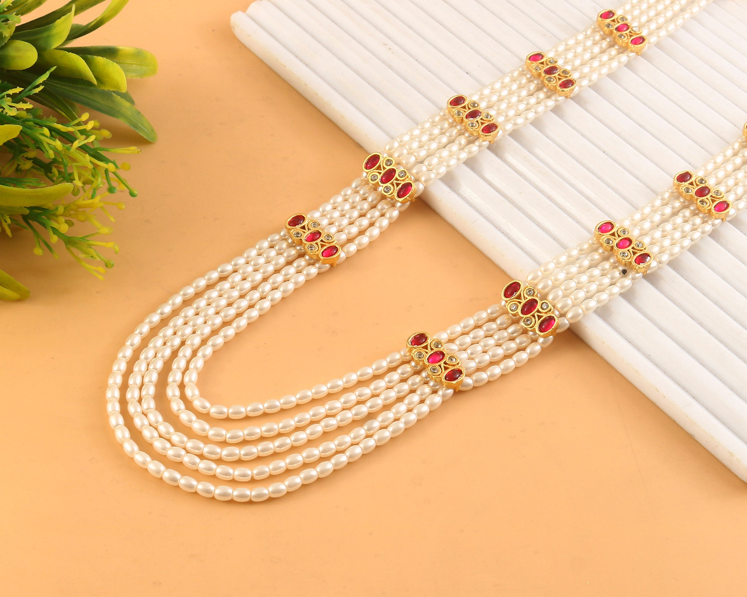 NK-310- Jadau Kundan Necklace with Emerald