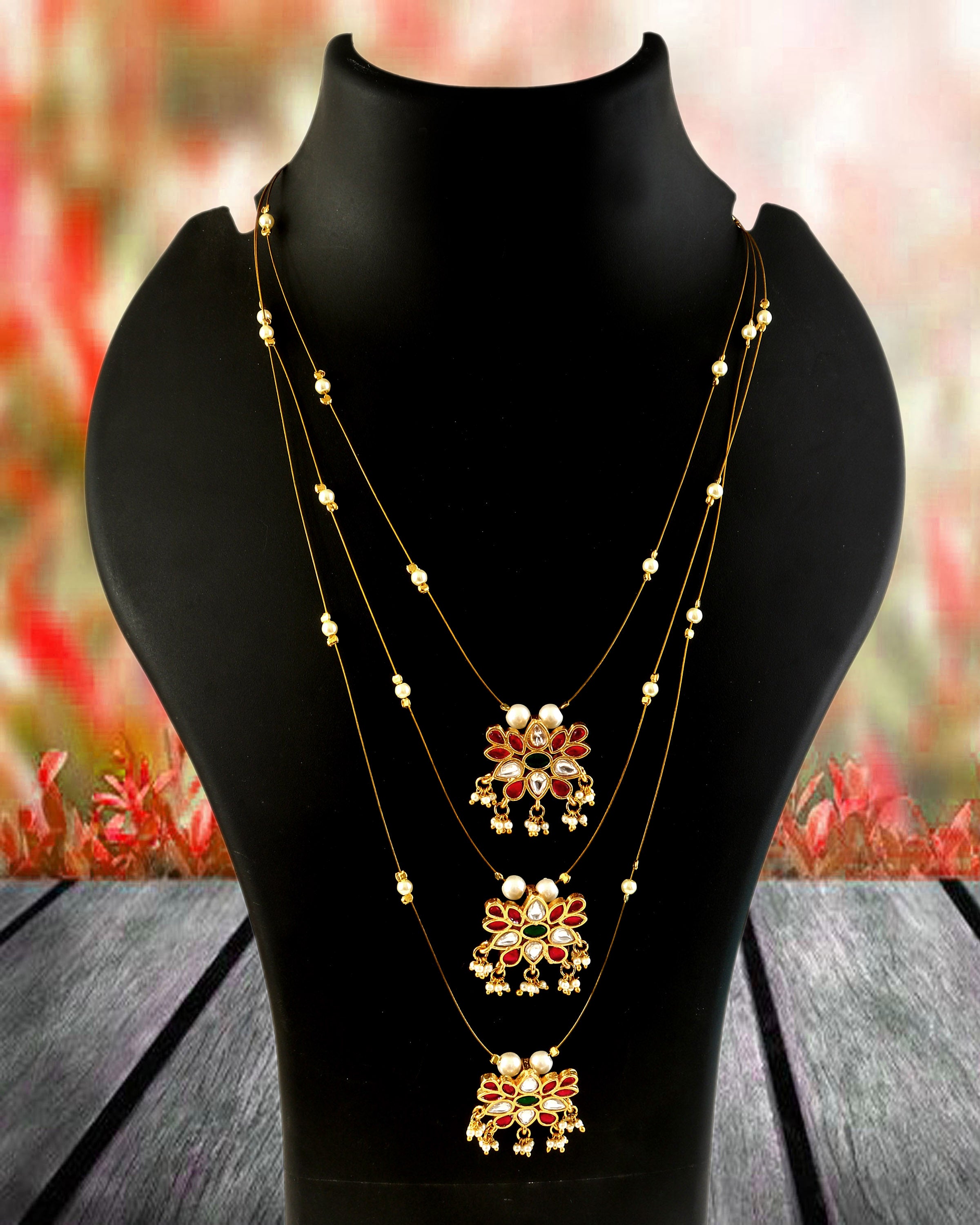 NK-313- Jadau Kundan Necklace with Emerald