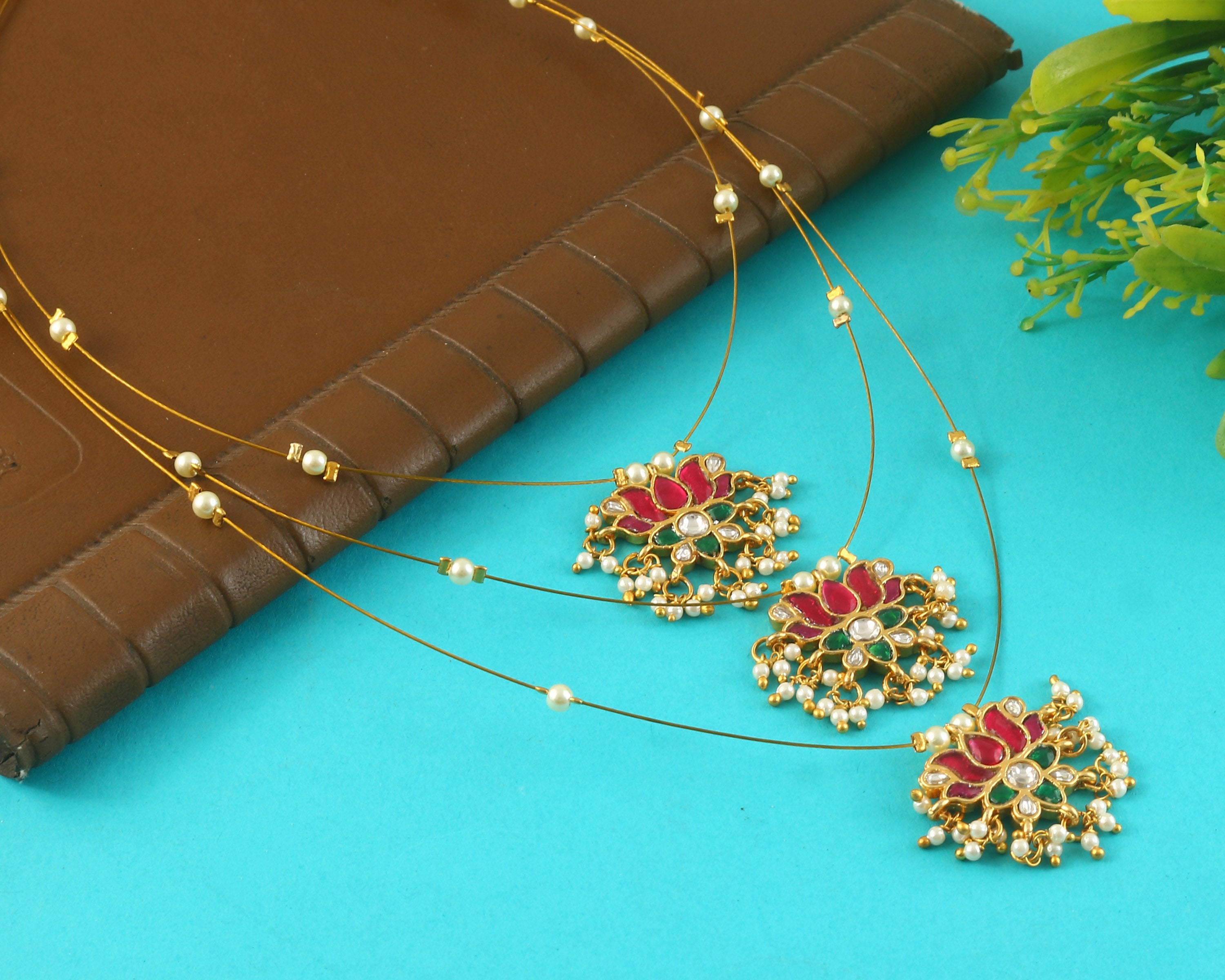 NK-314- Jadau Kundan Necklace with Emerald