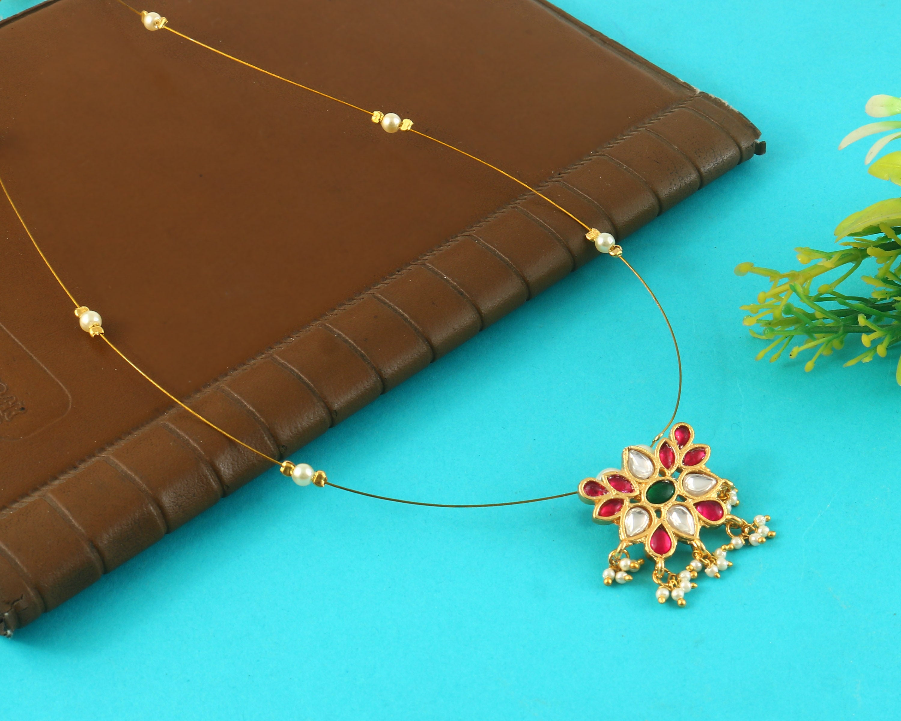 NK-319- Jadau Kundan Necklace with Emerald
