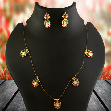 NK-323- Jadau Kundan Necklace with Emerald